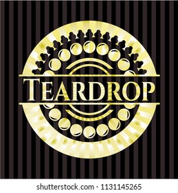 Teardrop gold emblem or badge