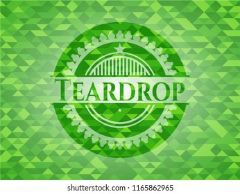 Teardrop green mosaic emblem