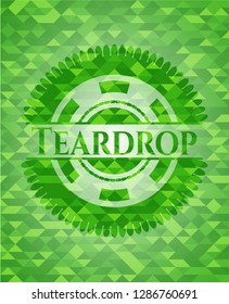 Teardrop green mosaic emblem