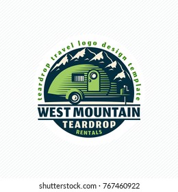 Teardrop Logo badge template and mountain