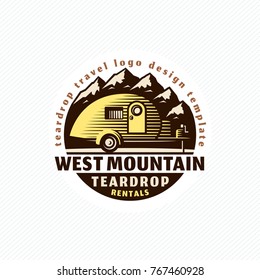 Teardrop Logo Badge Template And Mountain 2