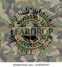Teardrop on camouflage texture