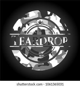 Teardrop on grey camo texture