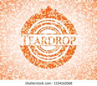 Teardrop orange mosaic emblem