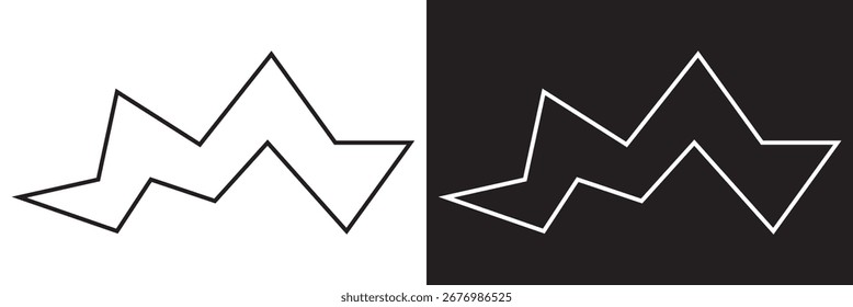 Teardrop outline vector design. Minimalist illustration featuring three teardrop outlines mirrored in negative space, ideal for abstract design and backgrounds. vector illustration

