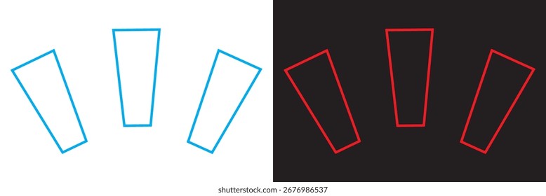 Diseño de Vector de contorno de lágrima. Ilustración minimalista con tres contornos de lágrima reflejados en espacio negativo, ideal para diseño abstracto y fondos. Ilustración vectorial

