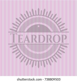 Teardrop pink emblem. Retro