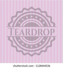Teardrop realistic pink emblem