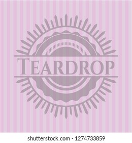 Teardrop realistic pink emblem