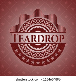 Teardrop red emblem. Retro