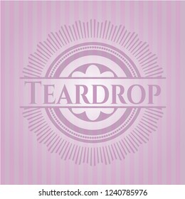 Teardrop retro style pink emblem
