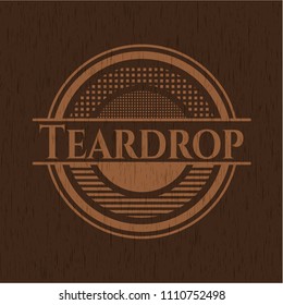 Teardrop retro wooden emblem