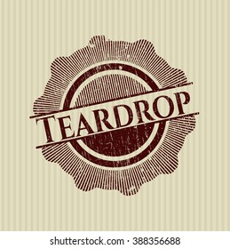 Teardrop rubber stamp