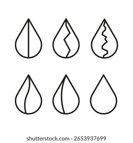 Contornos de forma de lágrima. Elementos líquidos Abstractas. Formas de Vector mínimas. Eliminar colección gráfica