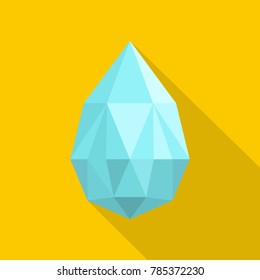 Teardrop shaped diamond icon. Flat illustration of teardrop shaped diamond vector icon for web.