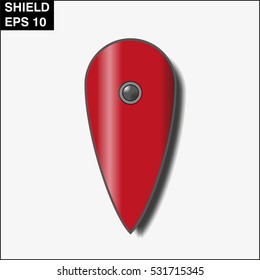 Teardrop shield from wood and steel isolated on white background - vector EPS 10