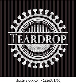 Teardrop silver badge or emblem