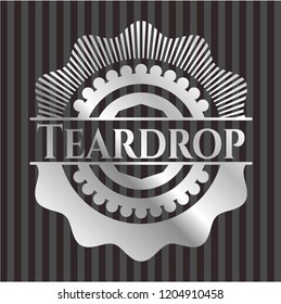 Teardrop silver shiny badge