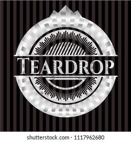 Teardrop silver shiny emblem