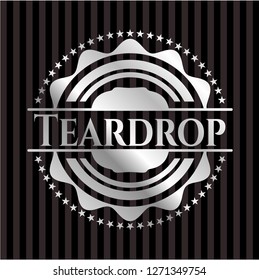 Teardrop silvery shiny emblem