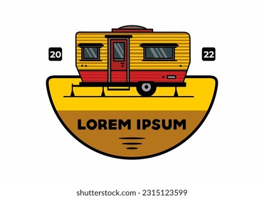 Teardrop van camper for camping illustration badge design