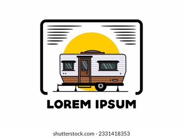 Teardrop van camper for camping illustration badge design