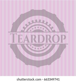 Teardrop vintage pink emblem