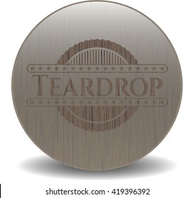 Teardrop wood icon or emblem