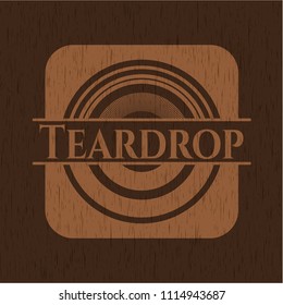 Teardrop wooden emblem