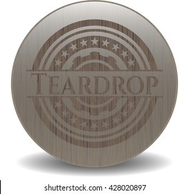 Teardrop wooden emblem. Vintage.