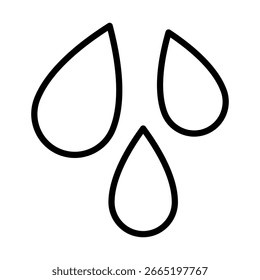 Gotas de lágrimas de Vector icono de contorno aislado sobre fondo blanco