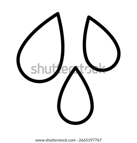teardrops vector icon outline isolated on white background