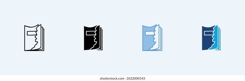 Ícone de livro em camadas - conceito de ilustração vetorial
