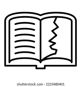 Teared Book icon vector image. Can also be used for web apps, mobile apps and print media.