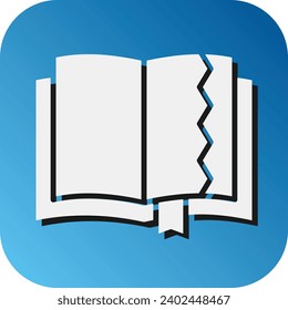 Teared Book  Vector Glyph Gradient Background Icon For Personal And Commercial Use.
