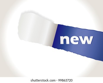 Teared paper with text. vector