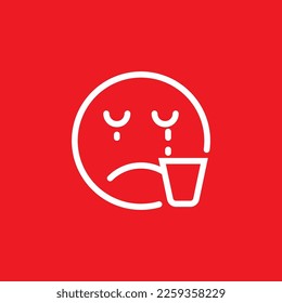 Tearful expression icon, common graphic resources, vector illustration.