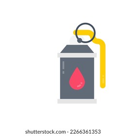 Icono de gas lacrimógeno en vector. Logotipo