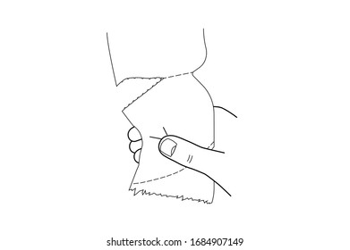 tearing of toilet paper symbol