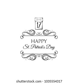 Tear-off calendar with the date 17 March to St. Patrick s Day. Vector illustration isolated on white background