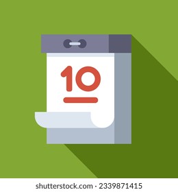 tear-off calendar with date. calendar on the wall. flat vector illustration.