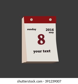 Tear-off calendar flat