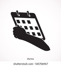  tear-off calendar in hand