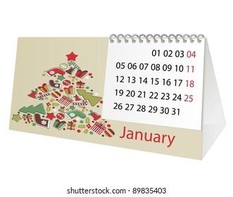 Tear-off calendar. January.
