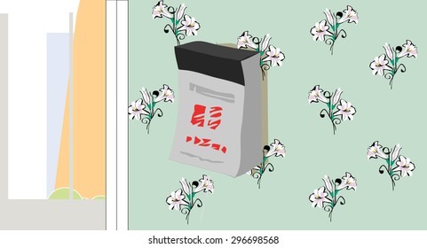Tear-off calendar on the wall. Vector