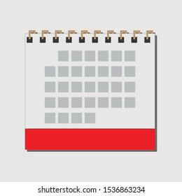 Tear-off flip calendar. Calendar for writing notes and plans. Planner. Vector illustration EPS 10.