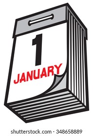 tear-off paper calendar new year design 