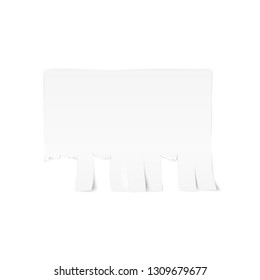 Tear-off paper template. White advertisement paper on white background. Vector illustration isolated on white 