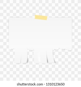Tear-off paper template. White advertisement paper on white background. Vector illustration 