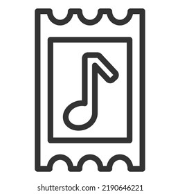 Tear-off ticket with the image of a note - icon, illustration on white background, outline style